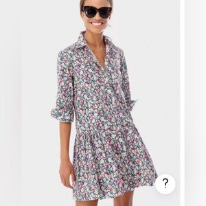 The Shirt by Rochelle Behrens Multi Color Floral Print Drop Waist Shift Dress, M
